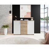 MID.YOU ŠIROKA KOMODA, bela, barve hrasta | Shoptok.si