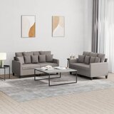  2-dijelni set sofa s jastucima smeđesivi od tkanine | shoptok.hr