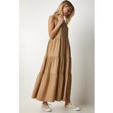  Women's Biscuit Ruffle Sleeveless Knitted Dress | ePonuda.com