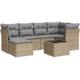  7-dijelni set vrtnih sofa od poliratana s jastucima bež | shoptok.hr