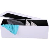 Kondela Zložljiv taburet, belo eko usnje, ZAMIRA | Shoptok.si