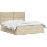  Krevet s od storage s uzglavljem Krem 200 x 200 cm Tkanina | shoptok.hr