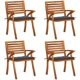 The Living Store Vrtni stoli z blazinami 4 kosi trden akacijev les - Vrtni Stol, (21469518) | Shoptok.si
