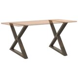 Noge jedilne mize 2 kosa Naravno jeklo 90x(72-73,3) cm Jeklo, (21828608) | Shoptok.si