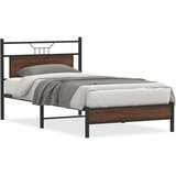 vidaXL Posteljni okvir brez vzmetnice rjavi hrast 107x203 cm inž. les | Shoptok.si