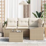 vidaXL Set vrtnog kauča od 5 dijelova s jastucima u smeđem poli ratan | shoptok.hr