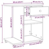  Držač za printer Umjetnička hrastovina 60 x 40 x 68.5 cm | shoptok.hr