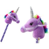 Lean_Toys Plišasta glava samoroga na palici Hobby Horse Unicorn Vijolična zvoki | Shoptok.si