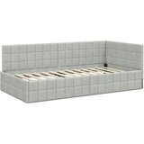 vidaXL Kotna postelja z vzglavjem Svetlo siva 100 x 200 cm Žamet, (5000069416) | Shoptok.si