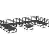 vidaXL Sjedeća garnitura za vrt 11 pcs Crna 70 x 70 x 32 cm Aluminij | shoptok.hr