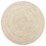  Ručno rađeni tepih od jute bijele i prirodne boje 90 cm | shoptok.hr