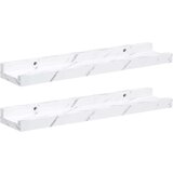  Polica na zidu s policom 2 pcs Bijeli mramor 40 x 9 x 3 cm | shoptok.hr