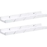  Stenska polica 2 pcs Beli marmor 40 x 9 x 3 cm Konstruiran les, (5000200973) | Shoptok.si