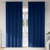  Zavjese sa zavjesama 2 pcs Tamno plava 260 x 140 cm Poliester | shoptok.hr