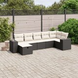 vidaXL 7-dijelni set vrtnih sofa od poliratana s jastucima crni | shoptok.hr