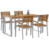  Vrtni set za objed 5 pcs Siva Čvrsto drvo akacije | shoptok.hr