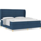  Postelja s vzmetnico Modra 200x200 cm Tkanina, (22052148) | Shoptok.si