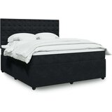 vidaXL Box spring postelja z vzmetnico črna 180x200 cm žamet | Shoptok.si