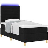  LED Box Spring Krevet s madracem Crna 90 x 200 cm tkanina | shoptok.hr