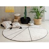 Lorena Canals Okrogla preproga iz bombaža Trace - Natural, Black | Shoptok.si