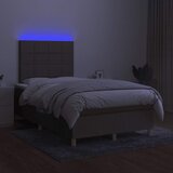 Krevet s oprugama i madracem LED smeđesivi 120x190cm od tkanine | Eponuda.ba