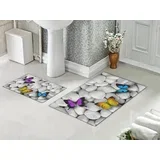 Set za kupatilo 3D Leptiri I sa gumenom podlogom 40x60cm + 60x90cm, SG-026