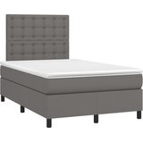 Krevet s oprugama i madracem sivi 120x200 cm od umjetne kože | shoptok.hr