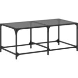  The Living Store Klubska mizica s črno stekleno površino 98,5x50x40 cm jeklo - Klubska Mizica, (21496471) | Shoptok.si
