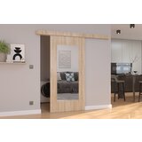 ADRK Stenska drsna vrata z ogledalom NELA 96 cm - SONOMA | Shoptok.si