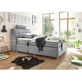 MID.YOU POSTELJA BOXSPRING 120 cm x 200 cm , tekstil, leseni material svetlo siva | Shoptok.si