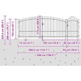  Vrtna vrata s zaključavanjem Woerden Siva 125 x 500 cm Čelik | shoptok.hr