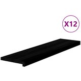 vidaXL Podloge za stopnice 12 kosov rjave 100x25x2 cm trdna hrastovina, (22013104) | Shoptok.si