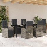  Vrtni set za objed 7 kom. Siva poliratan | shoptok.hr
