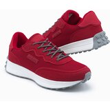 Ombre Men's shoes sneakers in combined materials - red Cene