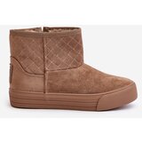 Big Star Ankle snow boots with zip insulated with fur Big Star beige | shoptok.hr