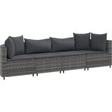  4-dijelni set vrtnih sofa od poliratana s jastucima sivi | shoptok.hr
