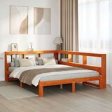  Knjižna postelja brez vzmetnice vošč. rjava 135x190 cm borovina, (21791976) | Shoptok.si