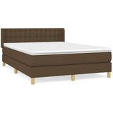  Krevet s oprugama i madracem tamnosmeđi 140 x 190 cm od tkanine | shoptok.hr
