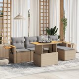  6-dijelni set vrtnih sofa poliratan i bagrem s jastucima | shoptok.hr