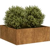 vidaXL Planter Rusty 80x80x30 cm Vremensko odporno jeklo | Shoptok.si