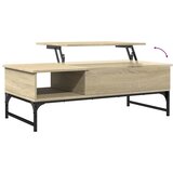  Stolić za kavu boja hrasta sonome 100x50x35 cm od drva i metala | shoptok.hr