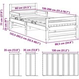  Konstrukcija postelje z vzmetnico Voščeno rjava 80 x 200 cm, (5000084204) | Shoptok.si