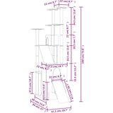  Penjalica za mačke sa stupovima za grebanje svjetlosiva 190 cm | shoptok.hr