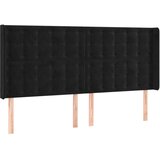 The Living Store vzglavje z ušesi črno 203x16x118/128 cm žamet - vzglavje, (21418387) | Shoptok.si