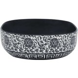 Nadgradni umivaonik crno-plavi ovalni 59 x 40 x 14 cm keramički | shoptok.hr