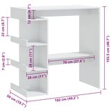  Barski stol sa stalkom za pohranu sjajni bijeli 100x50x101,5 cm | shoptok.hr