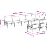 vidaXL Vrtna sedežna garnitura 8 pcs Antracitna Jeklo | Shoptok.si