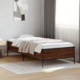 Maison Chic Posteljni okvir - Enojna postelja - Postelja za odrasle rjav hrast 90x200 cm inženirski les in kovina-J8910, (21766995) | Shoptok.si