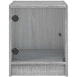 vidaXL Nočna omarica s steklenimi vrati siva sonoma 35x37x42 cm | Shoptok.si