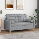 vidaXL Kavč dvosed z blazinami svetlo siv 120 cm blago Cene